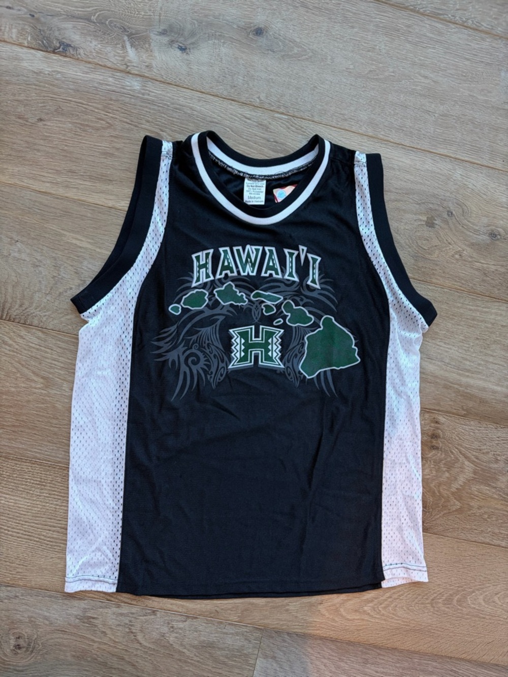 University of Hawaii Black & White Basketball Jersey Tank Top